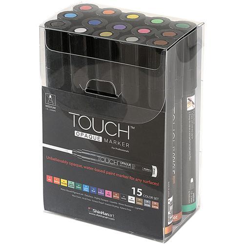 ShinHan Touch Opaque Marker Medium 1.5-2.3mm Assorted Colours 15 Pack