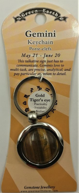 Keyring - Zodiac Gemini Tiger Eye (Set of 6)