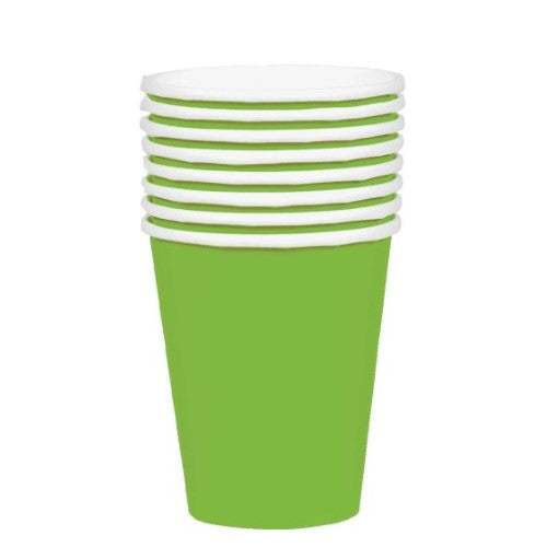 Eco-friendly 354ml paper cups in kiwi design, perfect for parties and picnics, pack of 20, made from sustainable materials.