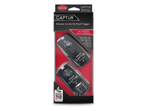Hahnel Captur Remote & Flash Trigger for Canon, featuring wireless shutter release and flash control for dynamic photography.