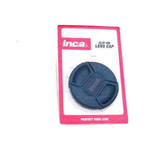INCA 72MM Lens Cap Clip-On provides dust and scratch protection with a secure clip-on fit for photographers.