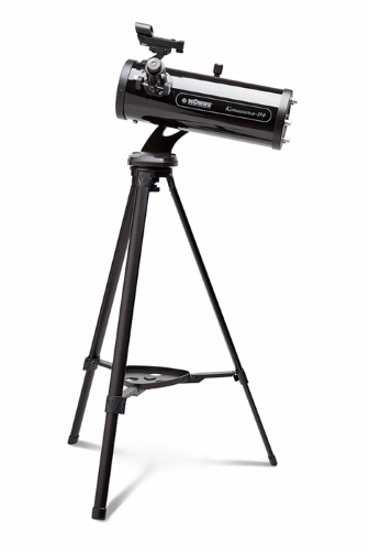KONUSNOVA 114mm F4.3 Telescope with adjustable tripod, smartphone adapter, and red dot finderscope for easy stargazing.