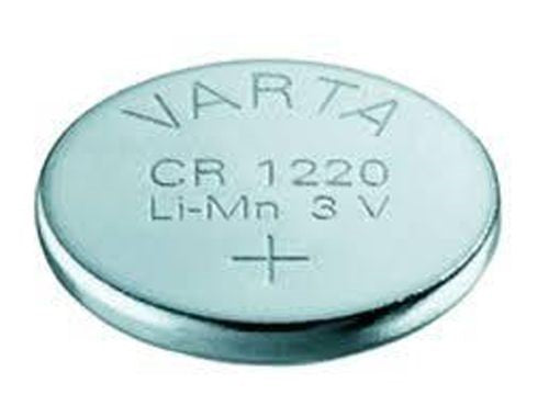 VARTA CR1220 3V Lithium Coin Cell Battery for reliable power in small electronics, features child-proof packaging and high capacity.