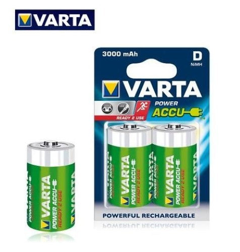 VARTA RECHARGEABLE NI-MH 3000MAH D 2PK