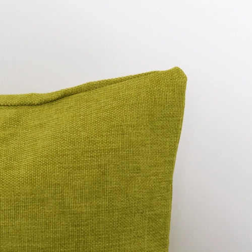 Vibrant lime square cushion, 50 x 50cm, offering style and comfort for any living space or outdoor setting.