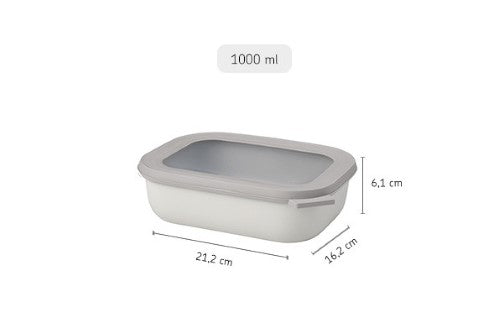 Cirqula Rectangle 1000ml Nordic White - Mepal