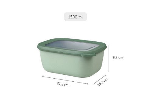 Cirqula Rectangle 1500ml Nordic Sage - Mepal