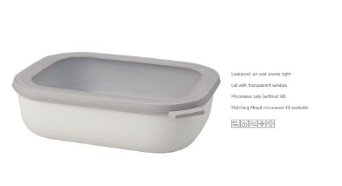 Cirqula Rectangle 2000ml Nordic White - Mepal