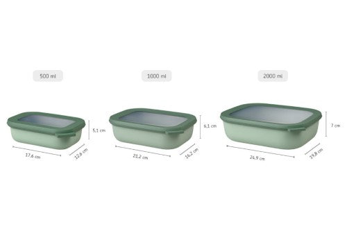 Cirqula Rectangle Small Set 3 Piece Nordic Sage - Mepal