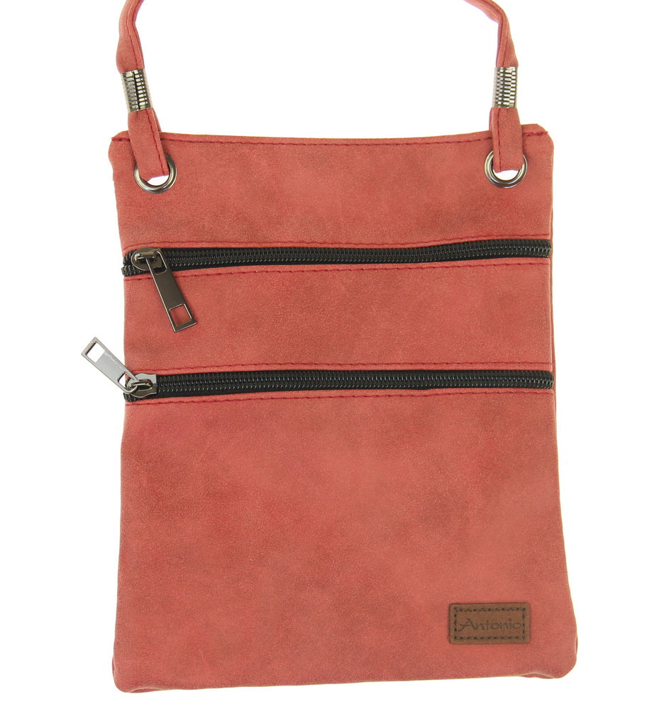 Handbag - PU Compartment Bag - WINE - Set of 2