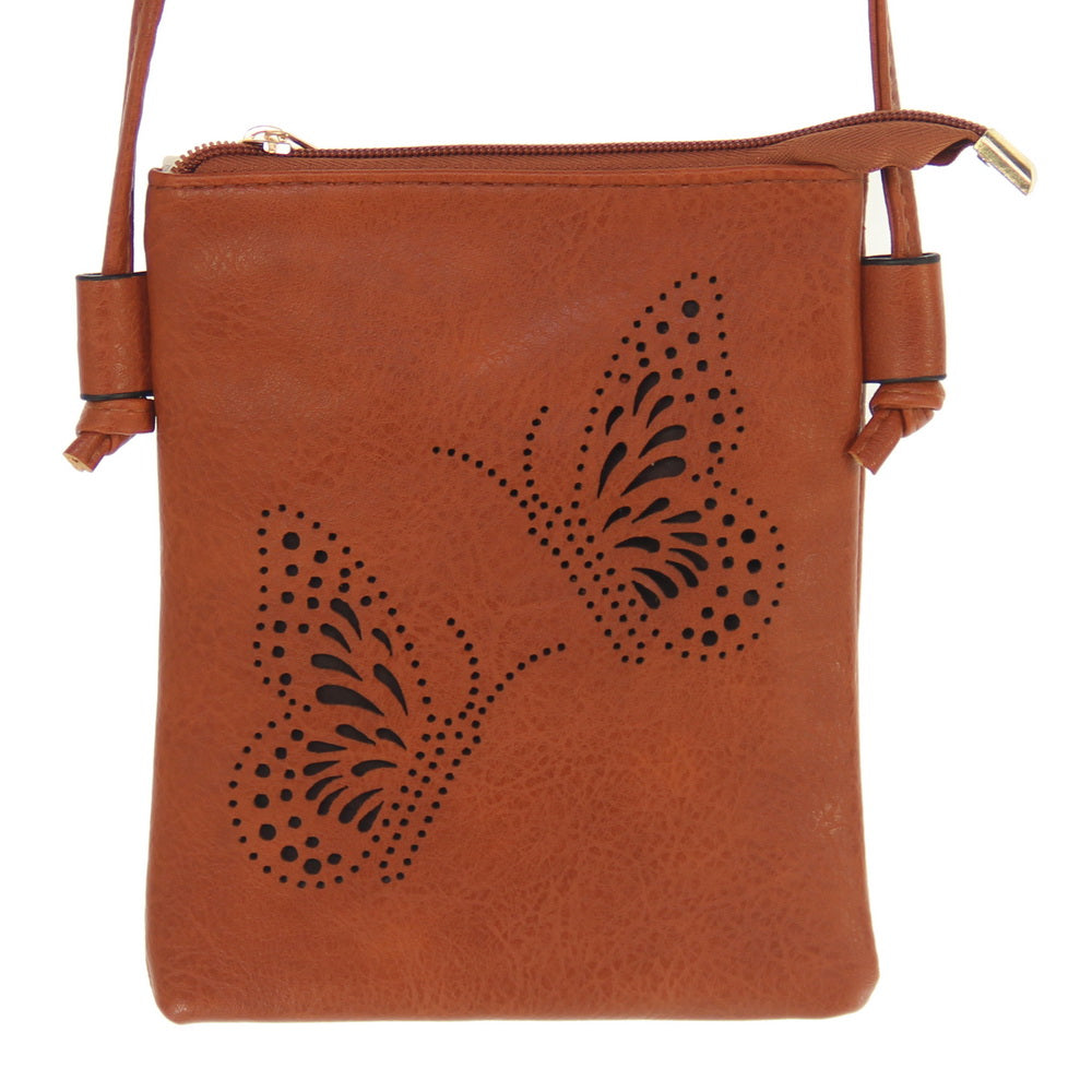 Handbag - 2 Butterfly Cutout Phone Bag - CARAMEL - Set of 2