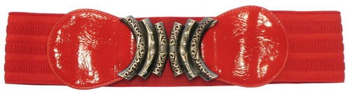 Belt - Metal Buckle Stretch Red - LARGE
