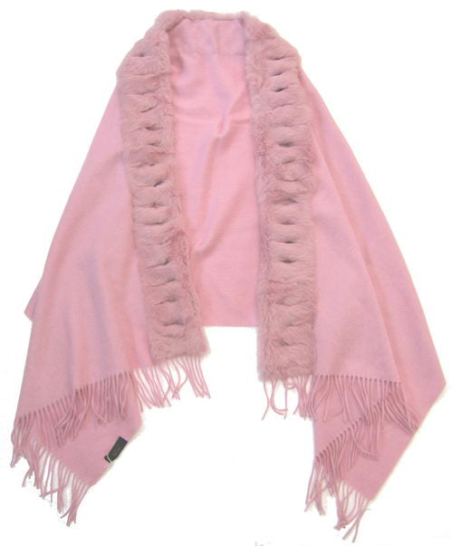 Cape - Full Fur Trim - PINK