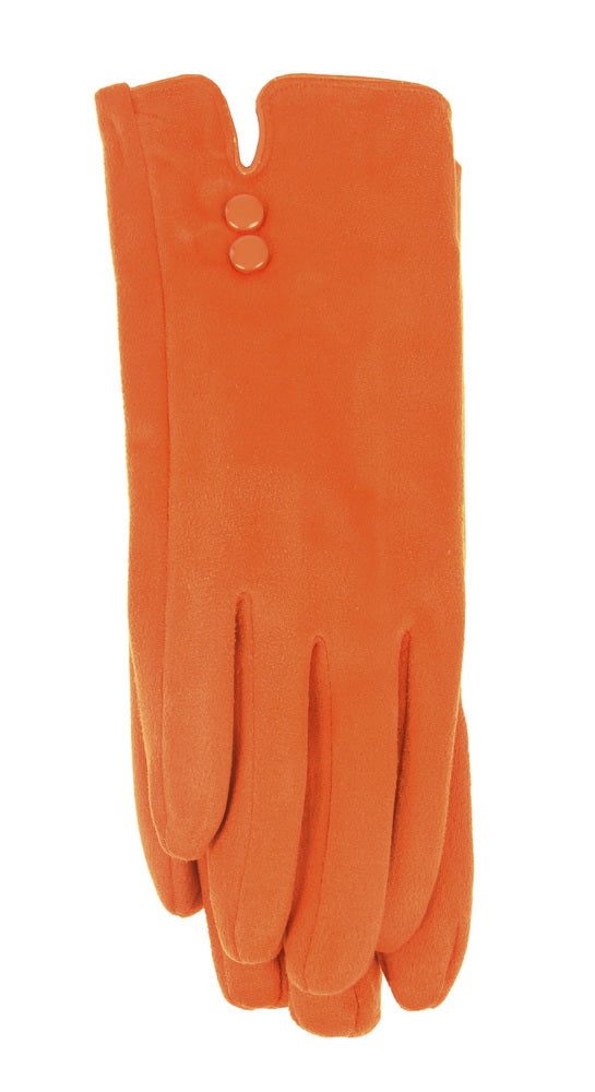 Fashion Gloves - 2 Button Half Suede Glove - ORANGE - Set of 2