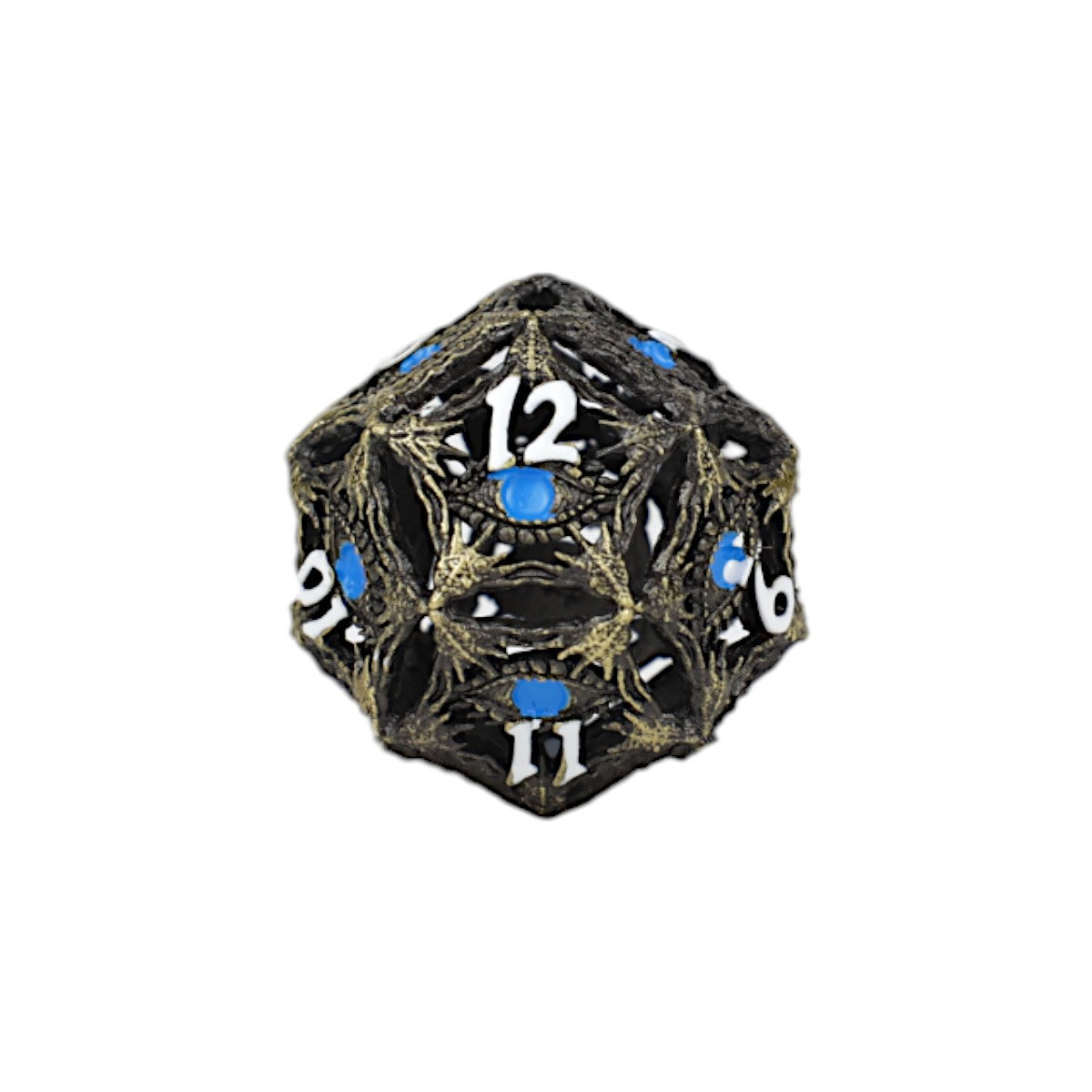 LPG Dice Dragon Eye Dice Set Tarnished Gold/Blue