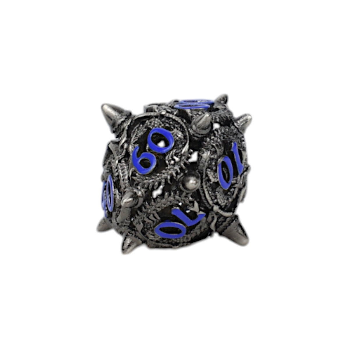 LPG Dice Xeno Hollow Dice Set Steel/Blue