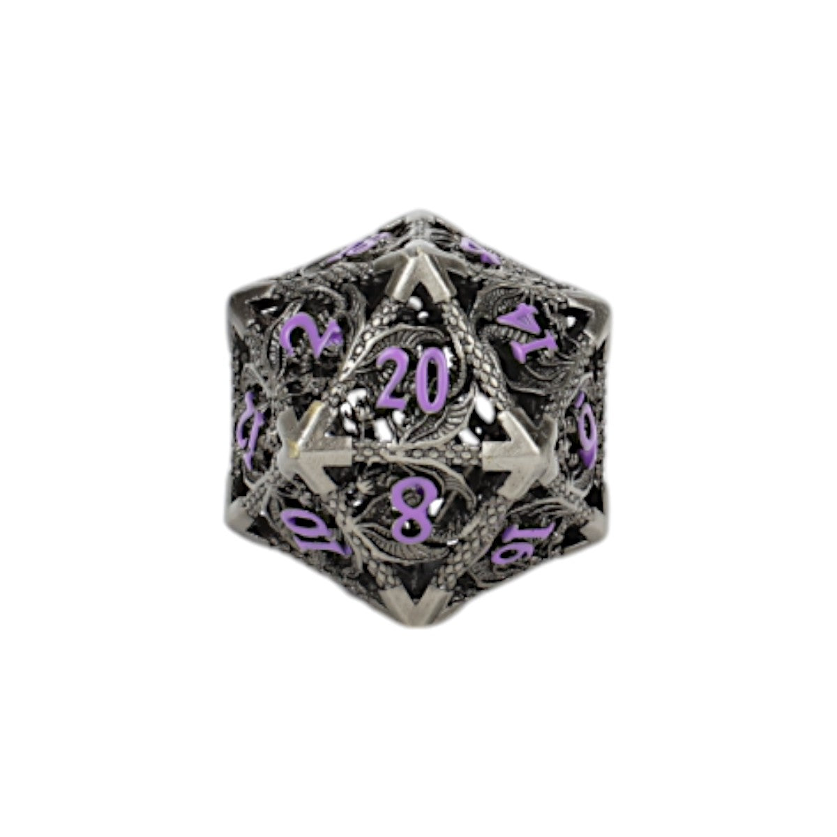 LPG Dice Dragon Hollow Dice Set Metal/Purple