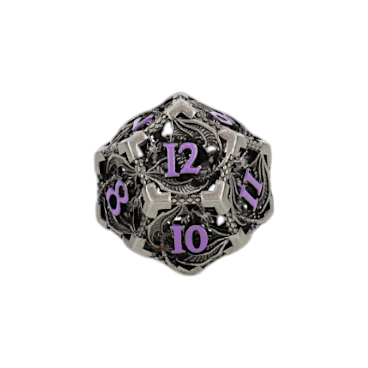 LPG Dice Dragon Hollow Dice Set Metal/Purple