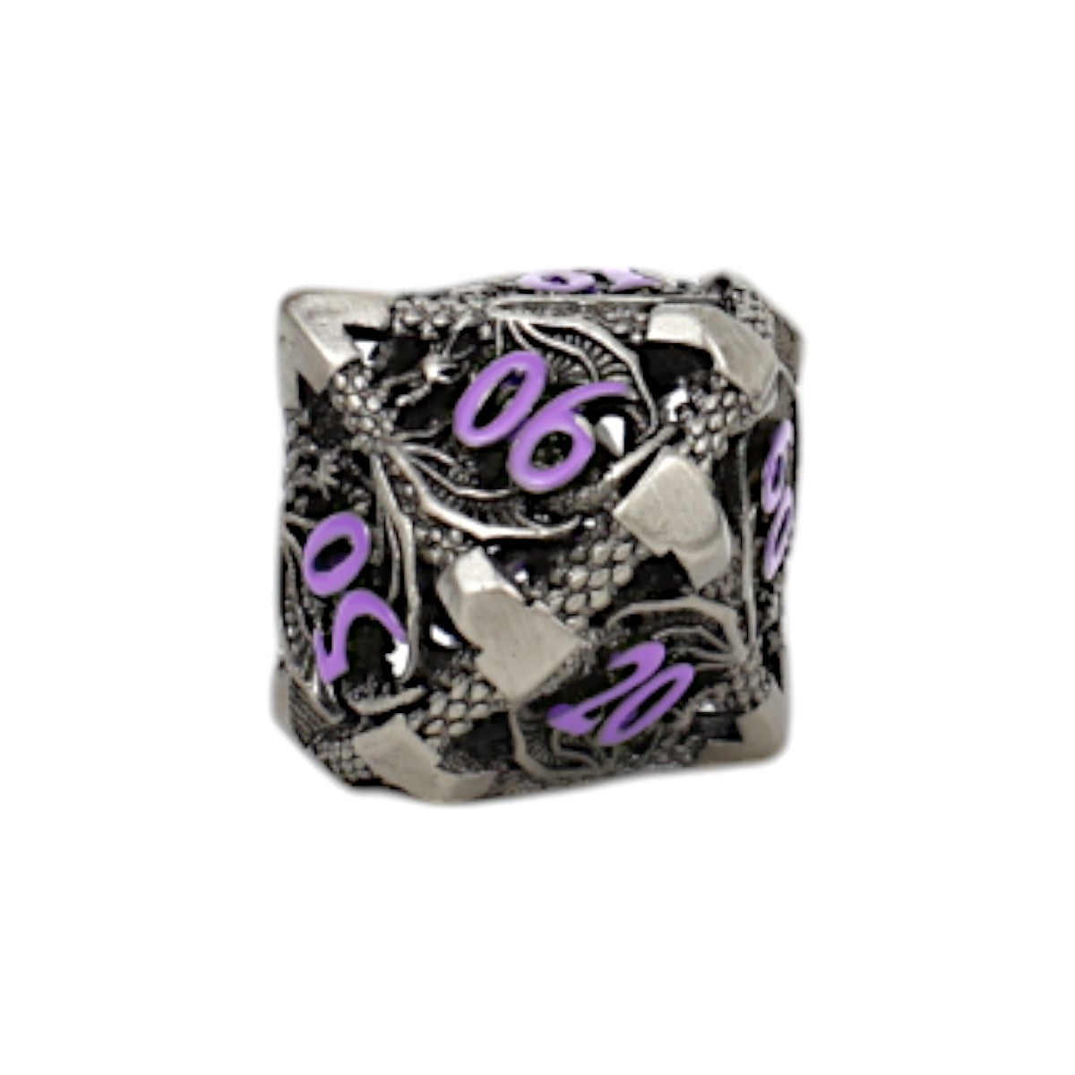 LPG Dice Dragon Hollow Dice Set Metal/Purple