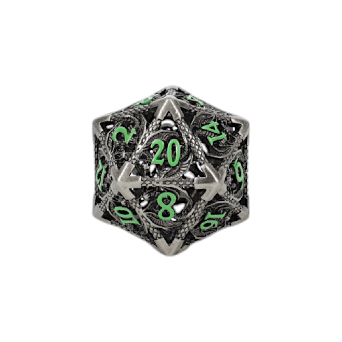 LPG Dice Dragon Hollow Dice Set Metal/Green