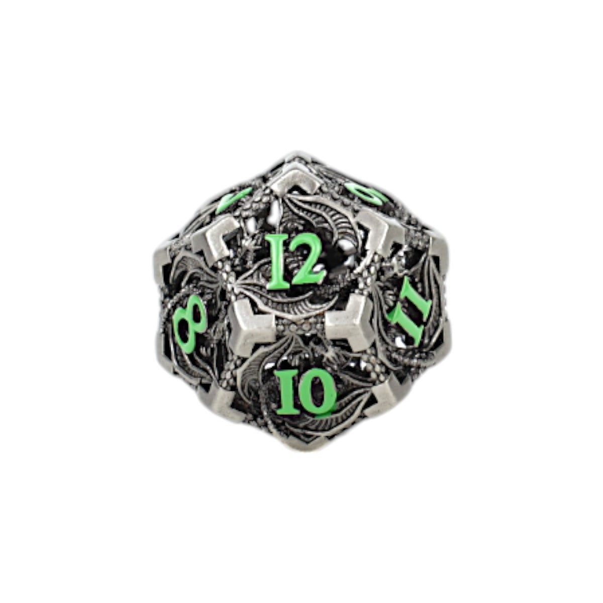 LPG Dice Dragon Hollow Dice Set Metal/Green