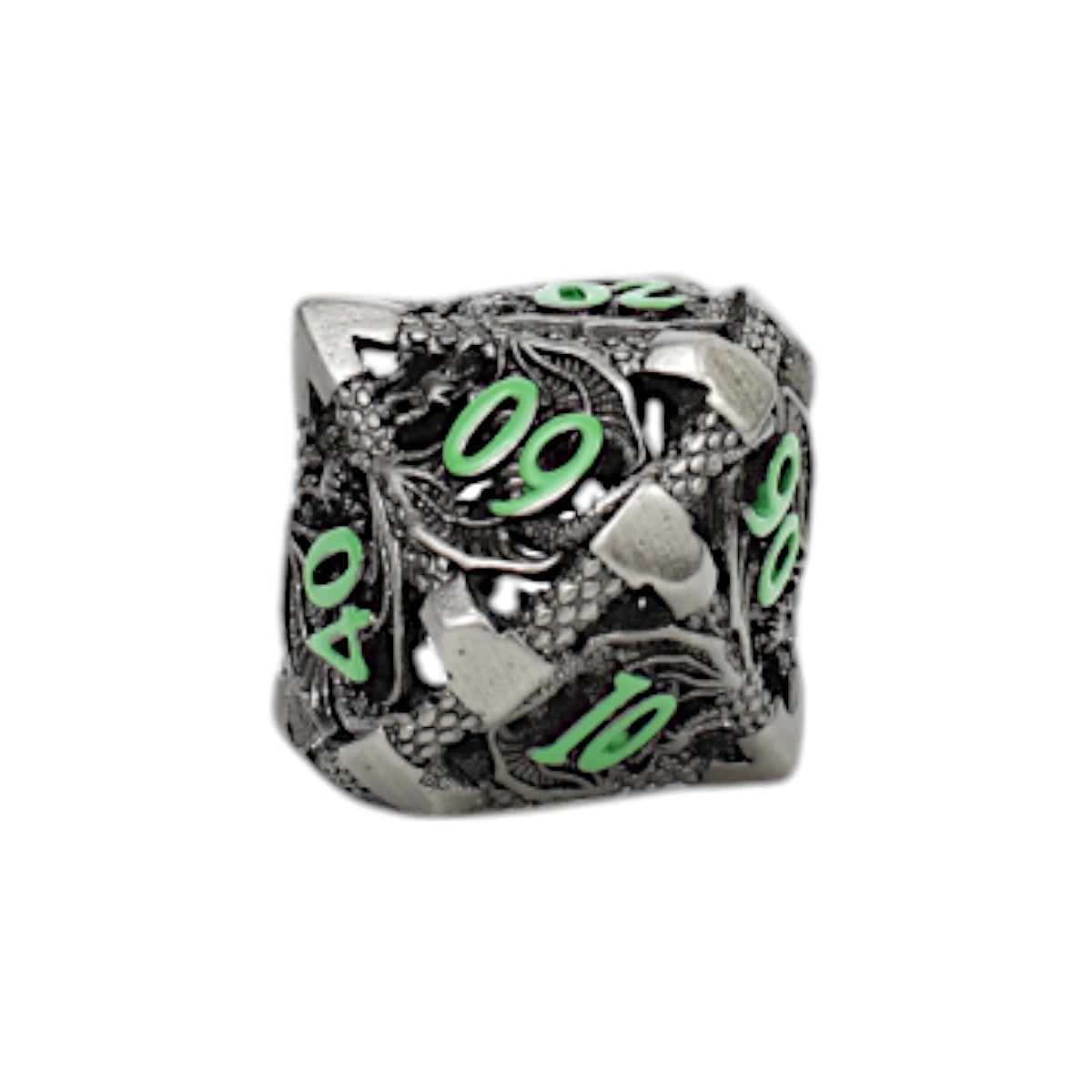 LPG Dice Dragon Hollow Dice Set Metal/Green
