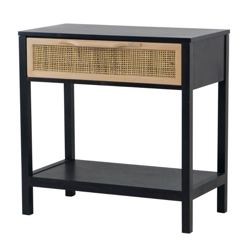 BEDSIDE TABLE - BOHEMIAN BLACK/NATURAL (55cm)
