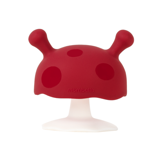 Mushroom Teether - Chimney Red - Mombella