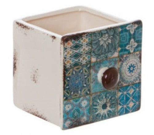 Ceramic Pot - Antique Drawer (Blue)