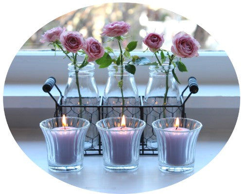 Tea Light Holder - Glass Candle Votive - Shot Flared (Clear)