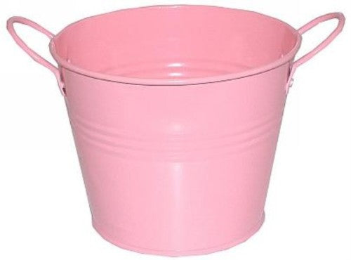 Bucket - Metal with Two Handles (Baby Pink)