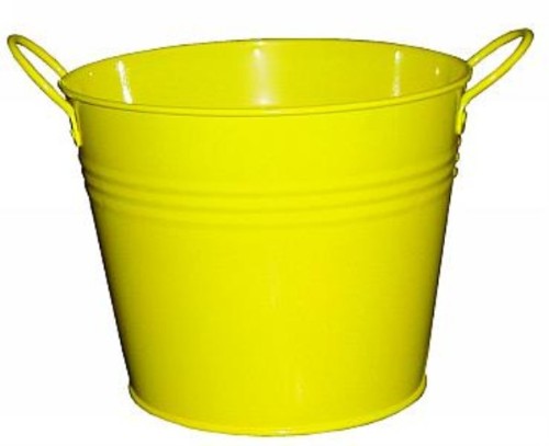 Bucket - Metal with Two Handles (Yellow)