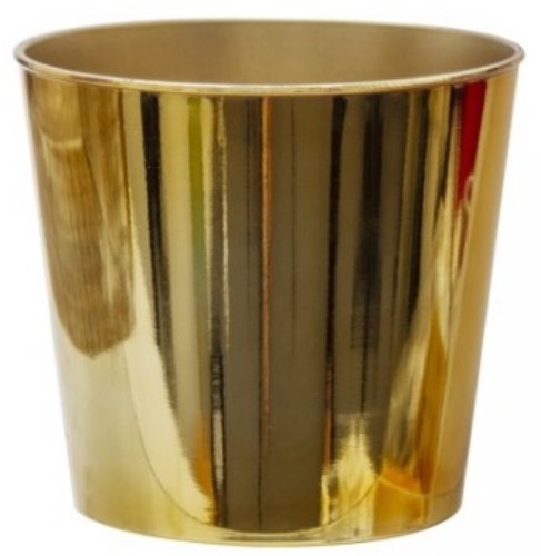 Flora Round Pot - 13cm (Chrome Gold)