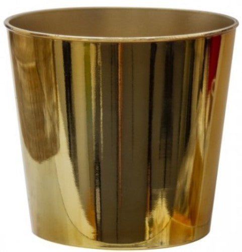 Flora Round Pot - 15.5cm (Chrome Gold)