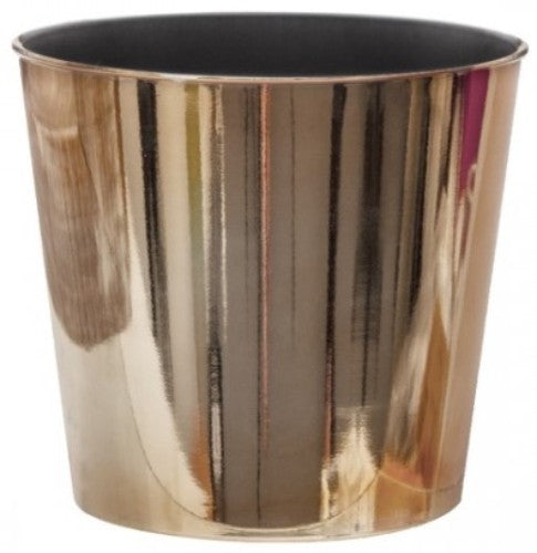 Flora Round Pot - 15.5cm (Chrome Rose Gold)