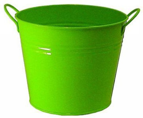 Metal Bucket with 2 handles 160mm - Set of 6 (Lime)