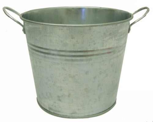 Metal Bucket with 2 handles 160mm - Set of 6 (Silver)