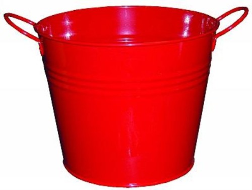 Metal Bucket with 2 handles - Set of 6 (Red)