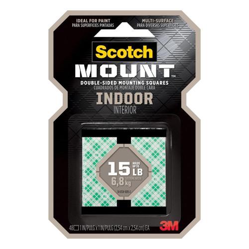 Indoor Double Sided Mounting Squares 25mm x 25mm, 48 Pack White - Scotch