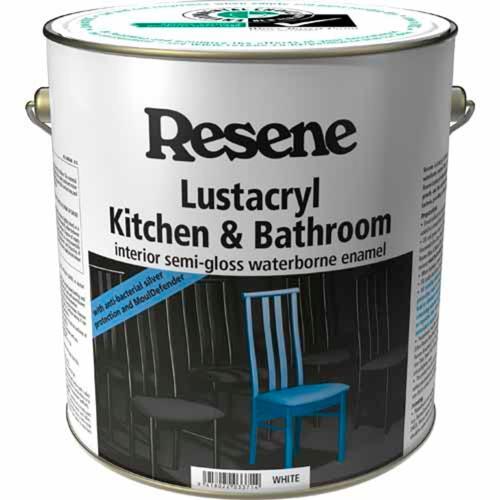 Resene Lustacryl Kitchen & Bathroom Semi-Gloss Waterborne Enamel Paint 4L White