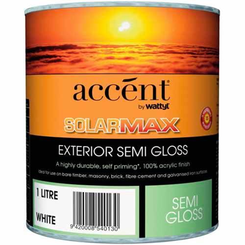 Accent Semi-Gloss Exterior Paint 1L White