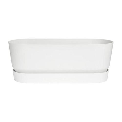 ELHO Greenville Plastic Trough With Saucer White 50cm