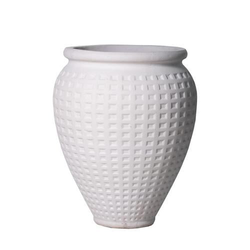 STONELEIGH & ROBERSON Urn Cement Waffle Pot M White