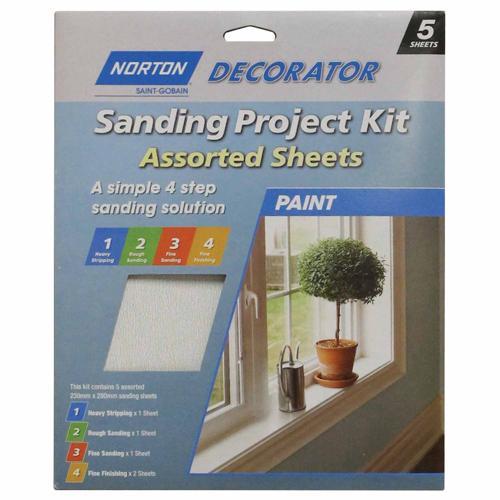 Paint Sanding Sheets Assorted Grits 230 x 280mm White - Norton
