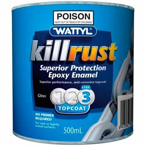 Killrust Epoxy Gloss Enamel 500ml White - Wattyl
