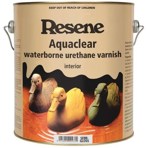 Resene Aquaclear Waterborne Urethane Varnish 4L Clear Semi-Gloss
