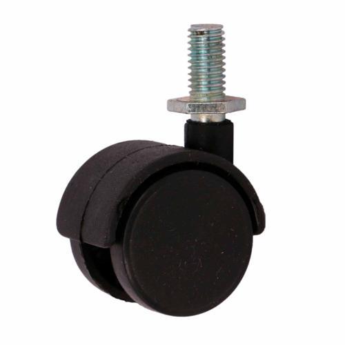 Twin Hooded Castor With Threaded Pin 30mm Black - Titan