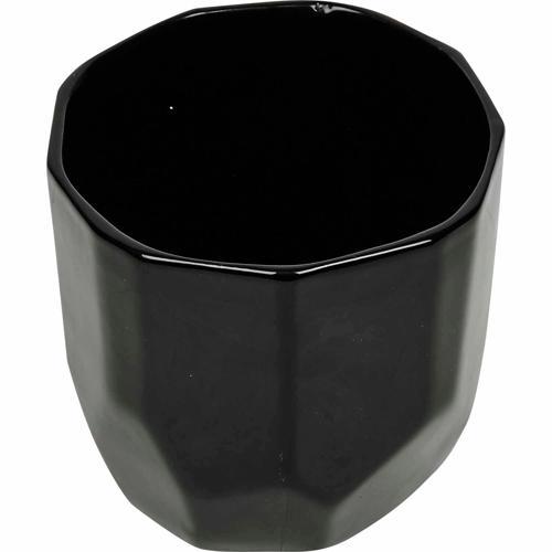 Gardeners Edge Geometric Ceramic Indoor Pot 15cm Black