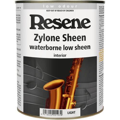 Resene Zylone Sheen Low Sheen Waterborne Paint 1L Light Base