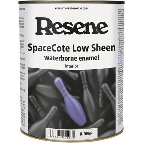 Resene SpaceCote Low Sheen Waterborne Enamel Paint 1L Ultra Deep Base